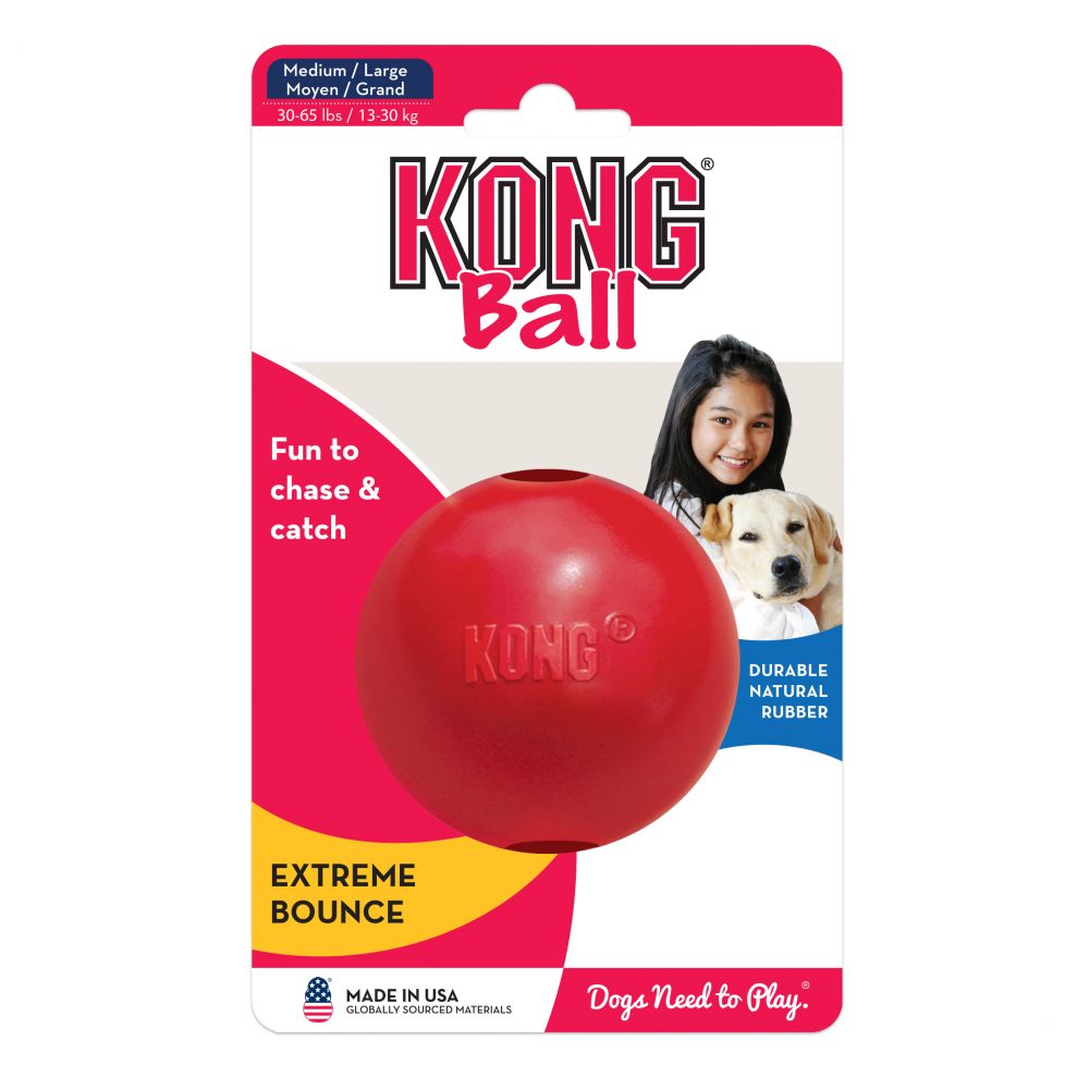 Indestructible Dog Chew Toy - KONG Ball Dog Toy M/L