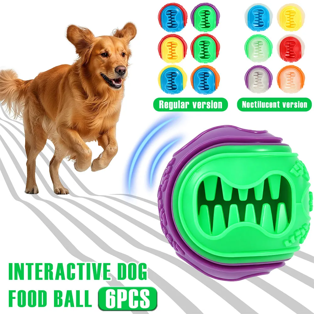 6Pcs Interactive Dog Food Ball - Rubber Treat Dispensing Dog Toy 评论和价格