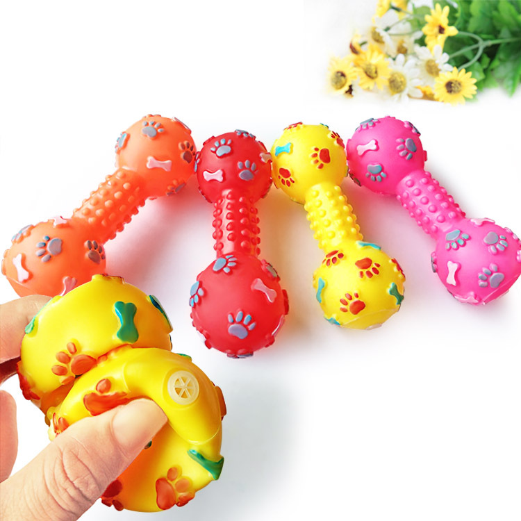 New Pet Dog Squeaky Toy - Dumb - Teeth Cleaning Dog Chew Bone 评论和价格
